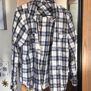 White and blue flannel